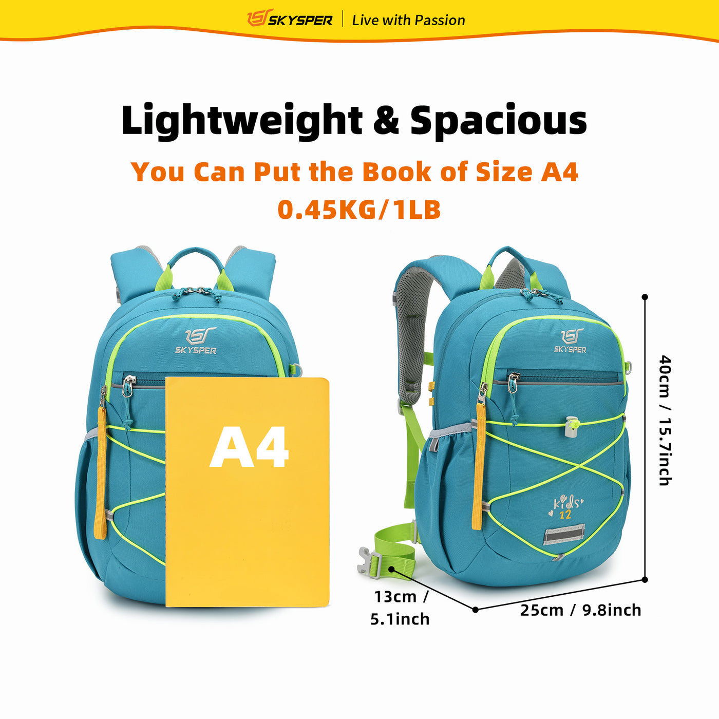 Kids12  16-inch Kid's School Backpack for 5 - 9 years old – SKYSPER